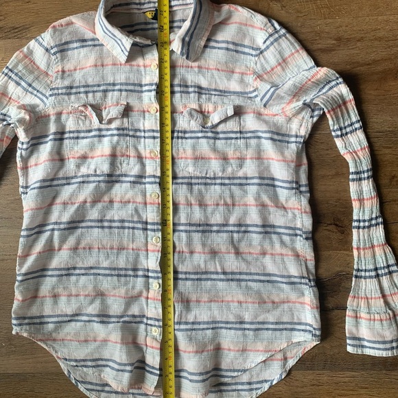 PRINCE & FOX Striped Button-Up Shirt with Flared Sleeves size M - Picture 3 of 10